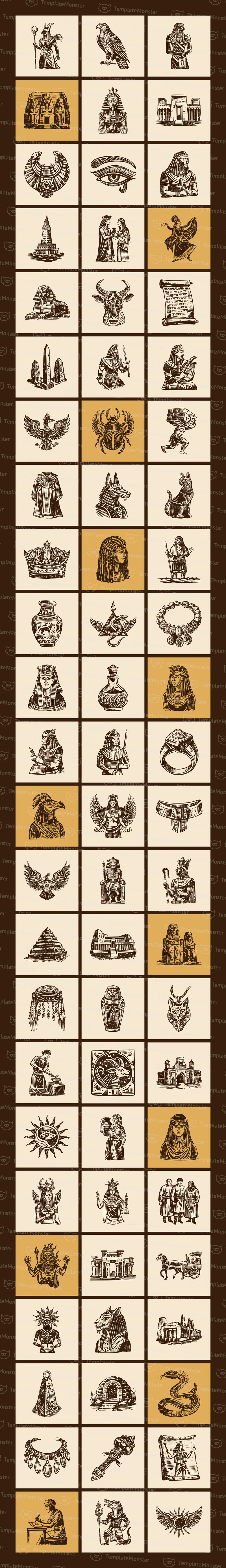 Ensemble d'art égyptien vintage moderne - Caractéristiques de l’image 1