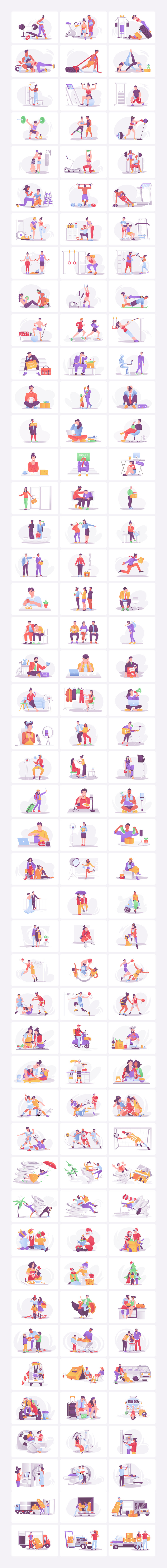 Flat Versa style Illustrations - Features Image 1