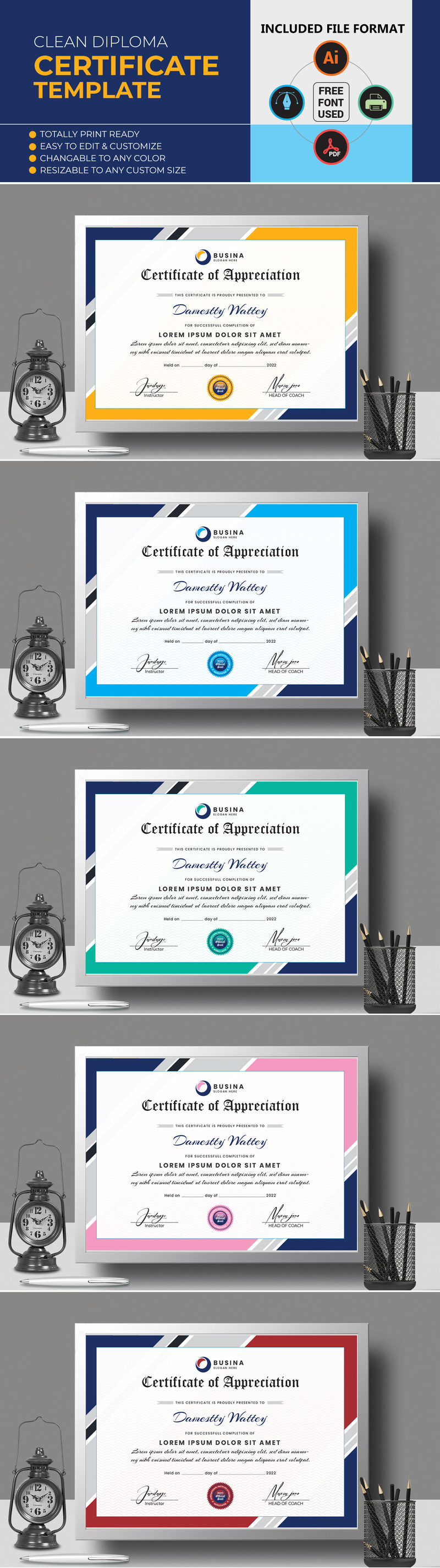Personligt diplom certifikat mall - Features Image 1