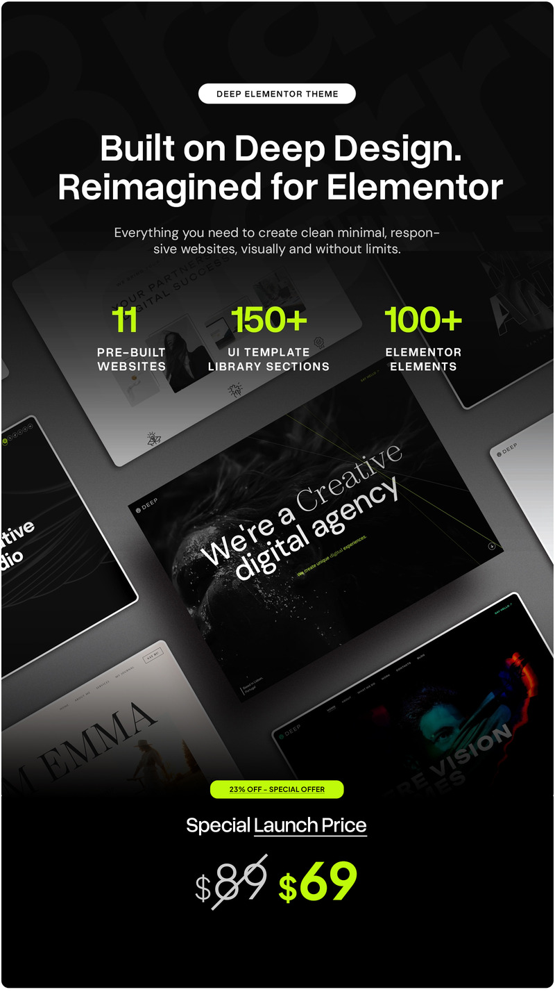 Deep – Creative Elementor AI-Powered WordPress Theme - Features Image 1