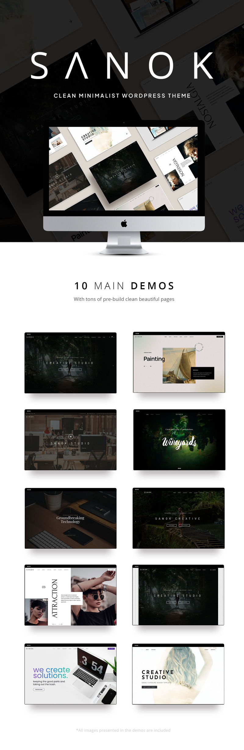 Sanok - Clean Minimalist One & Multipage WordPress Theme - Features Image 1
