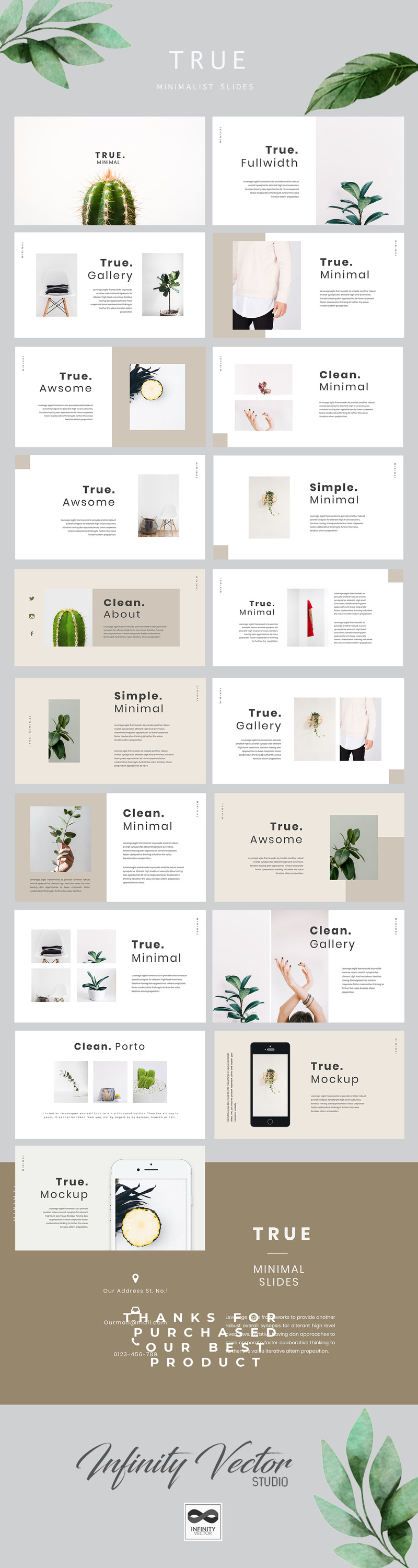 True. Minimal Google Slides Templates - Features Image 1