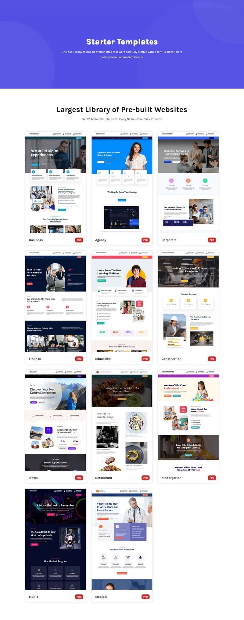 Mavix Pro - Largest Library of Pre-built Websites - Features Image 1