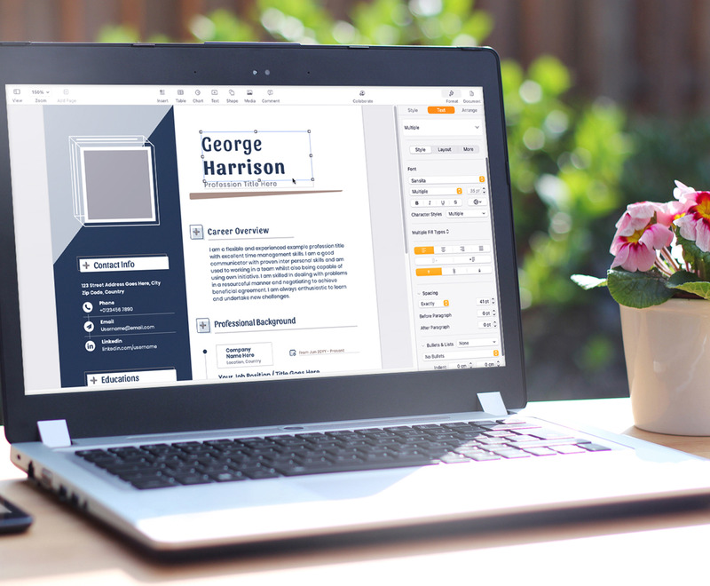 Modello di curriculum modificabile creativo con formato di pagine di MS Word Apple - Caratteristiche Immagine 7
