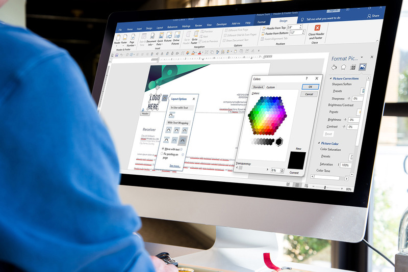 Modern Letterhead Pad Template With Word Apple Pages Google Docs Format - Features Image 4