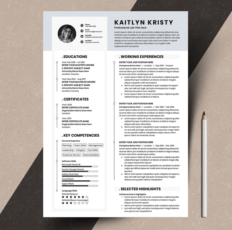 Clean & Professional Editable Resume Cv Template With Word Apple Pages Format - Features Image 5