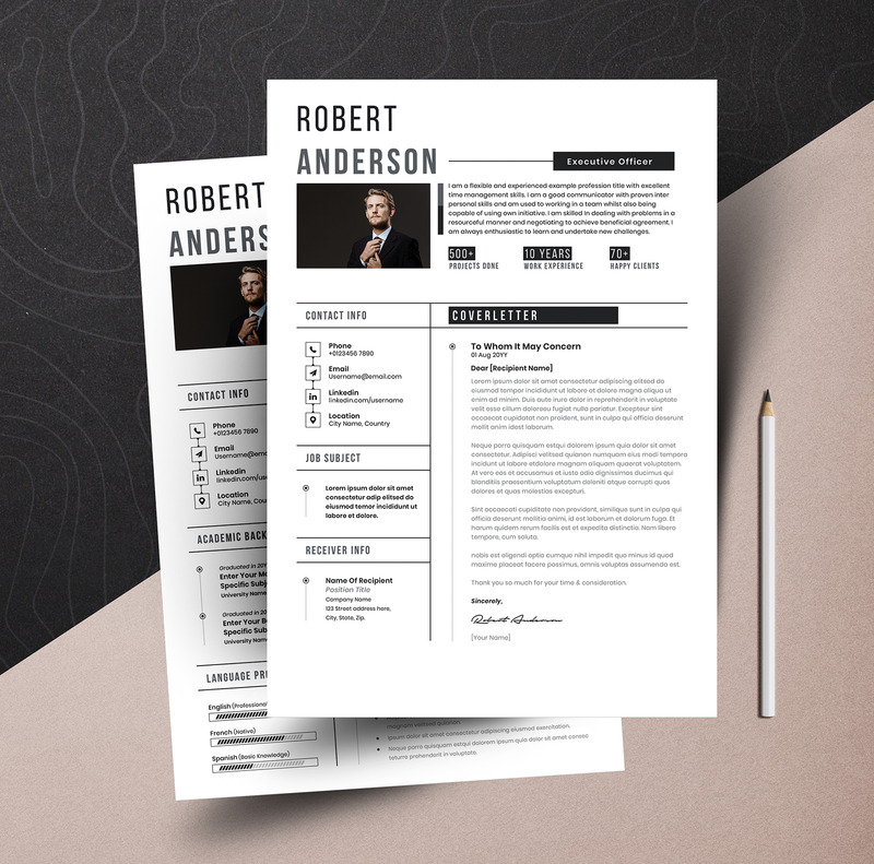 Modello di CV per curriculum modificabile pulito e professionale con formato di pagine Apple MS Word - Caratteristiche Immagine 4