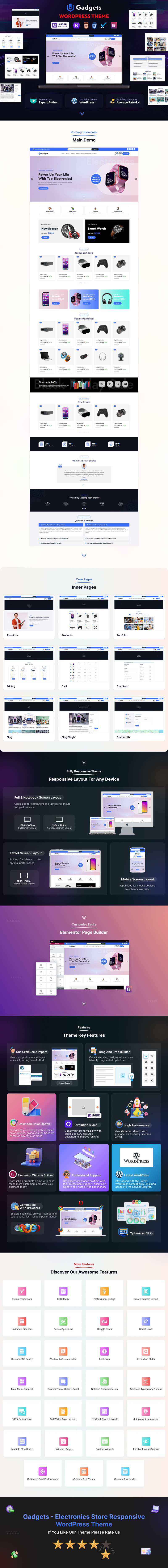 Gadgets - Electronics Store Responsive WordPress Theme - Features Image 1