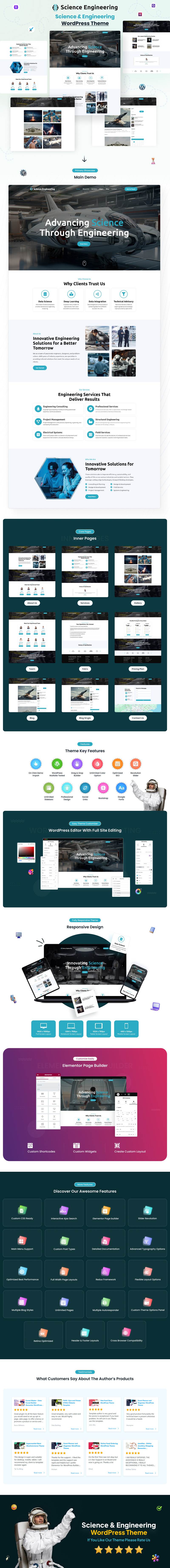 WordPress šablona pro vědu a inženýrství - Features Image 1