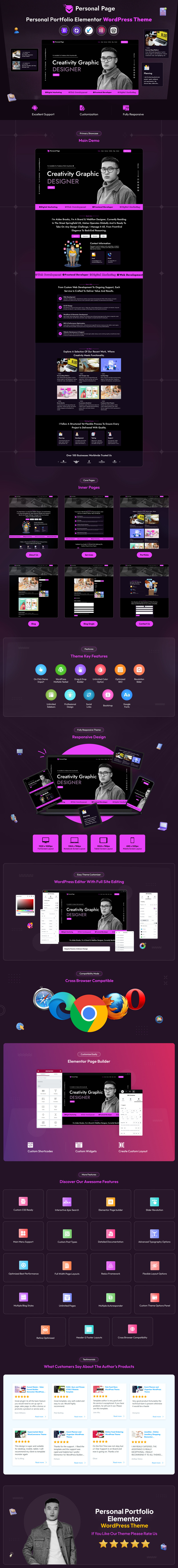 Personal Page Portfolio WordPress Theme - Features Image 1
