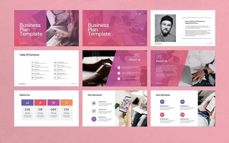 Modello di presentazione del piano Biz - Caratteristiche Immagine 1