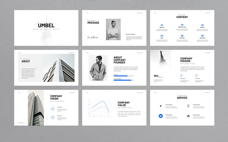 Umbel Minimal PowerPoint Presentation Template - Features Image 1