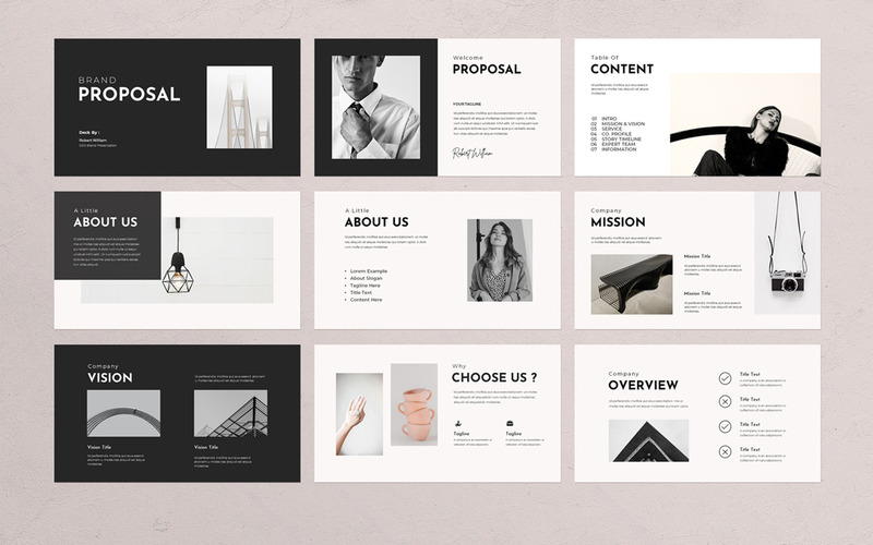 Varumärkesförslag PowerPoint-presentationsmall - Features Image 1
