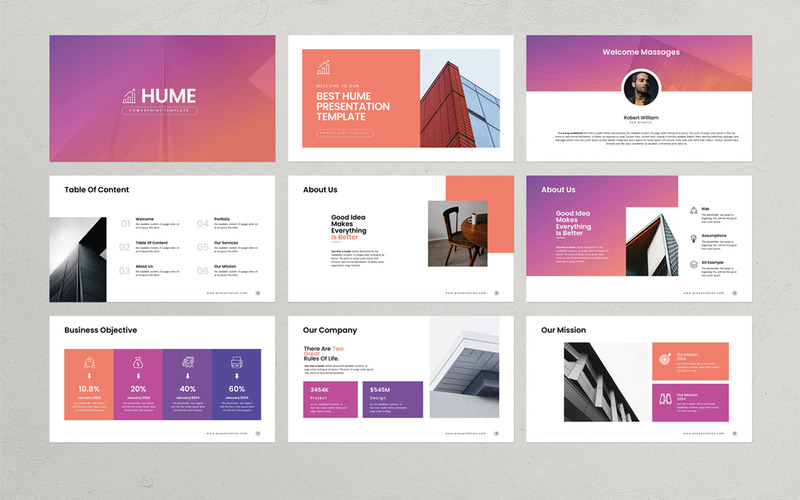 Шаблон презентации Хьюм PowerPoint - Features Image 1