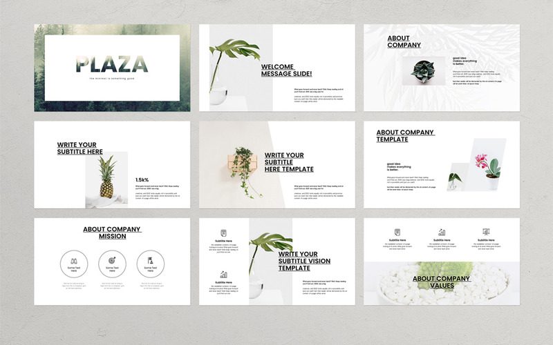 Modello di presentazione di Plaza PowerPoint - Caratteristiche Immagine 1