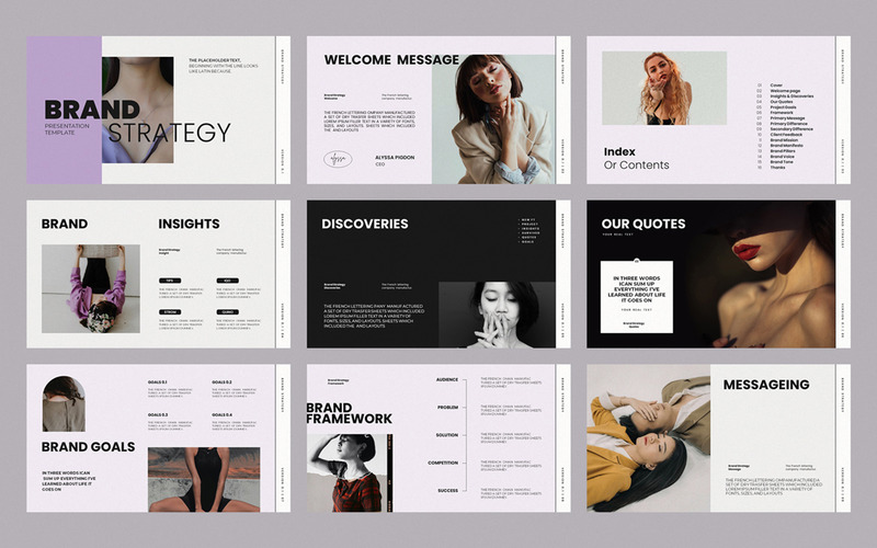 Brand Strategy Layout PowerPoint Presentation Template - Features Image 1