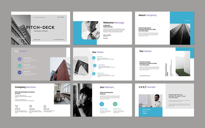 Pitch Deck layout Template - Features Image 1