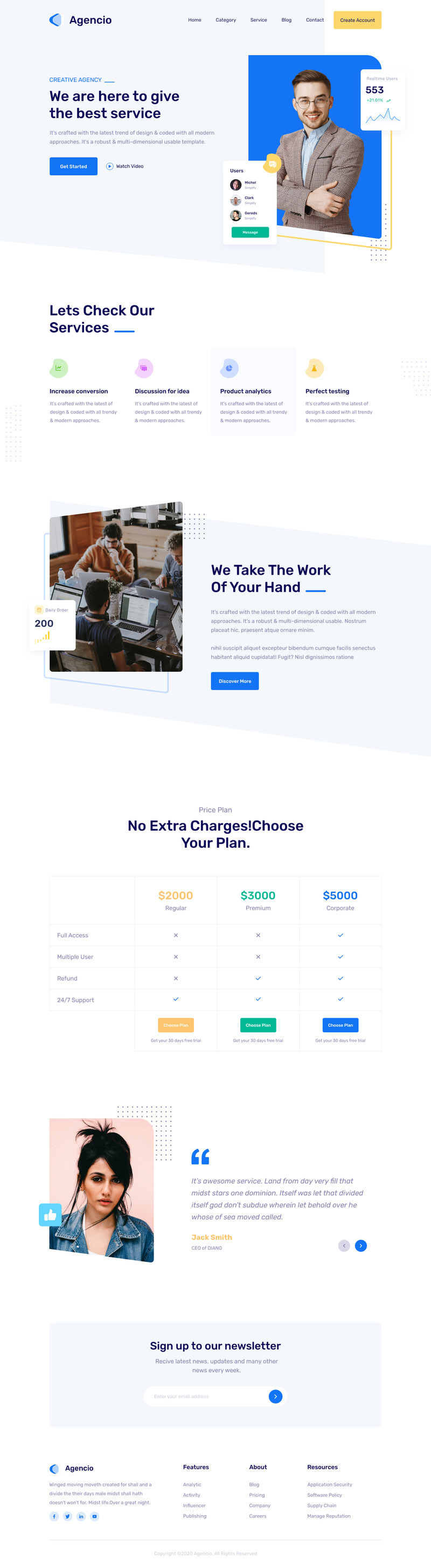Agencico - Agency Web Landing Page UI Elements - Features Image 1