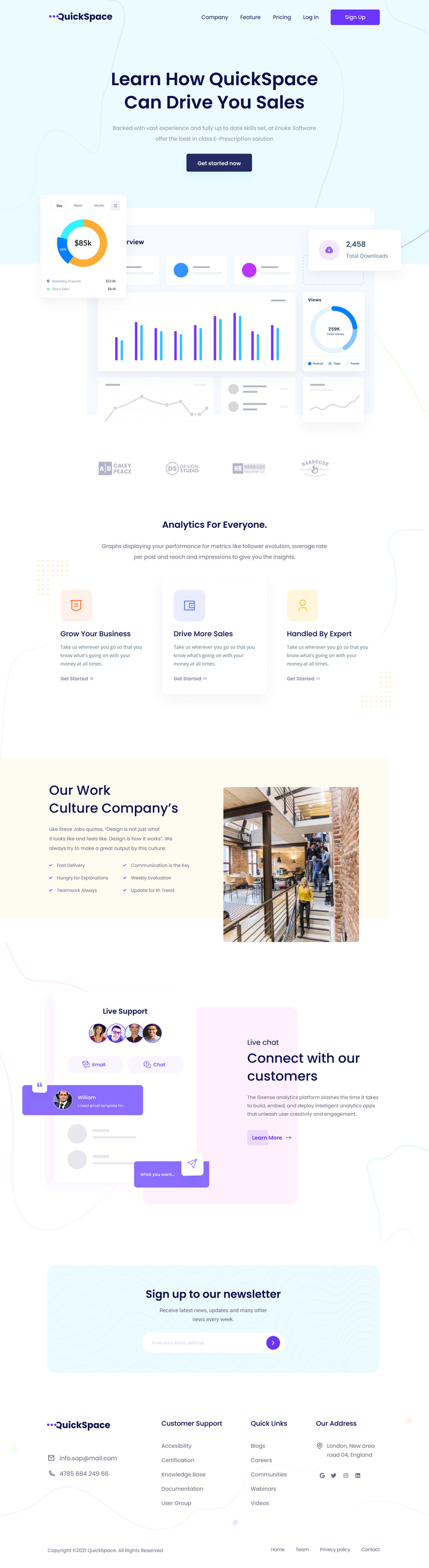 Quickspace - Pagina di destinazione Web SaaS 02 Elementi dell'interfaccia utente - Caratteristiche Immagine 1