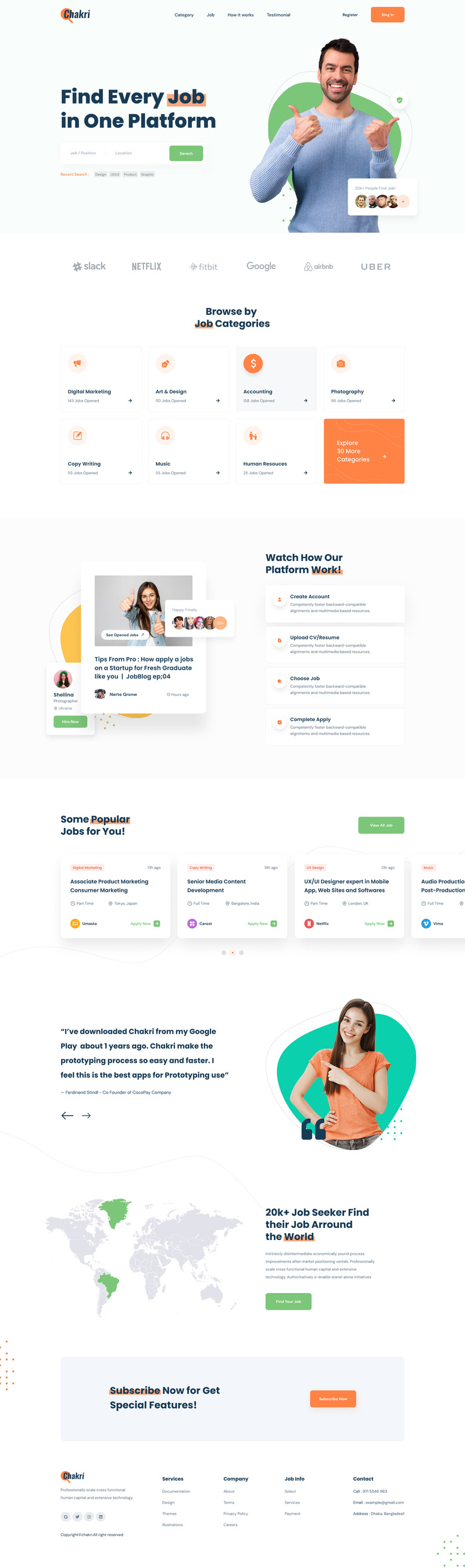 Elementi dell'interfaccia utente della pagina di destinazione di Agecico-Job Finding - Caratteristiche Immagine 1