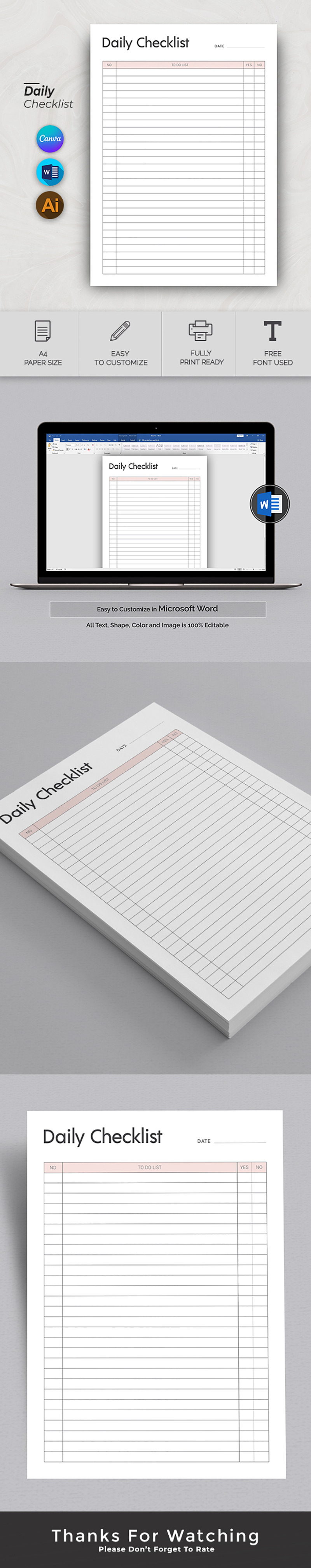 Canva Daily Checklist Planner - Features Image 1