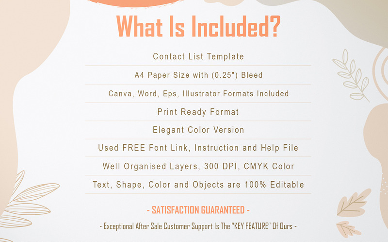Printable Contact List Template | Digital Address Book Organizer | Phone Email Record Sheet - Features Image 2