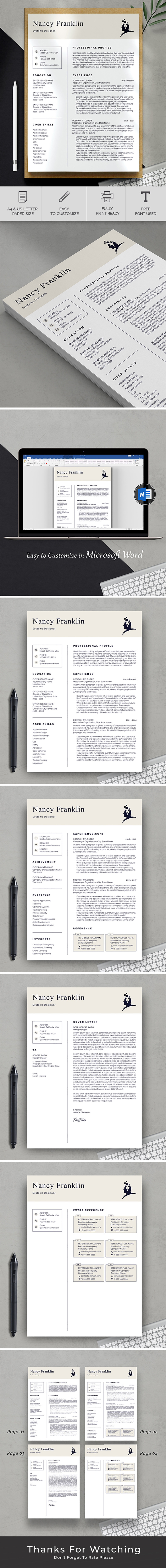 ATS-Friendly Printable Resume in Canva, Word, Photoshop and Illustrator - Features Image 1