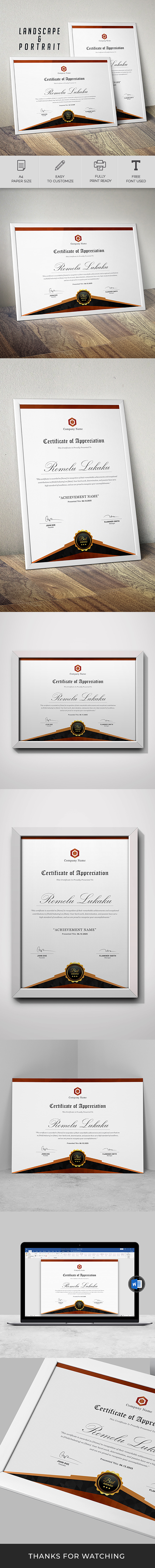 Stylish Appreciation Certificate Template Canva - Features Image 1