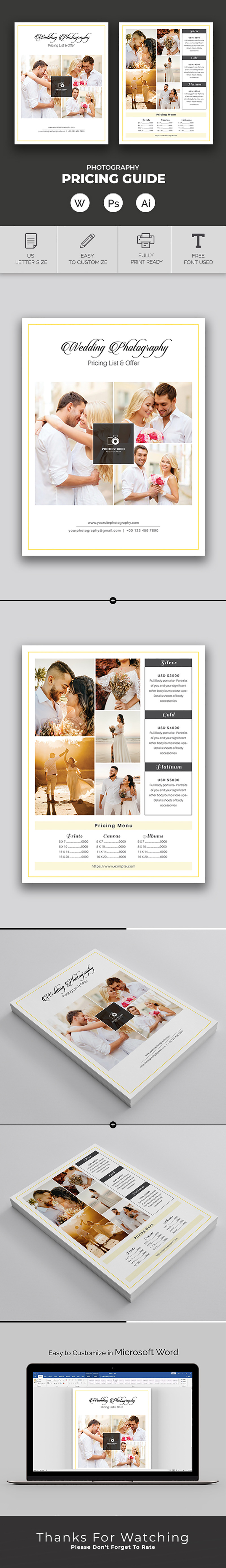 Canva Photography Price List Template Design - Features Image 1