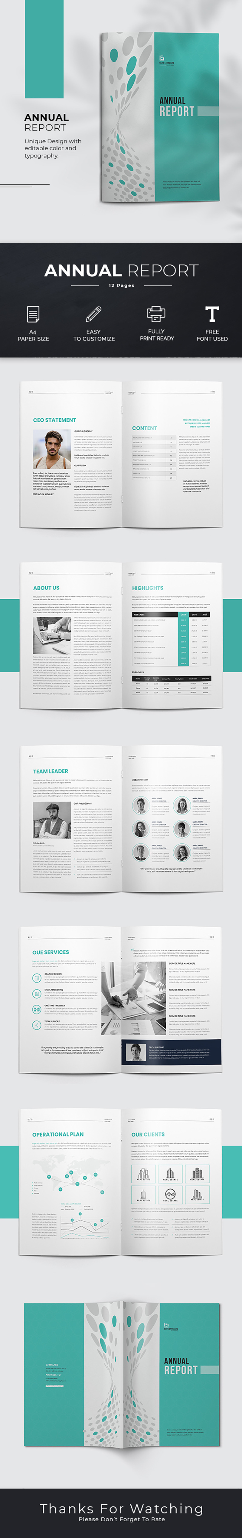 Modern Annual Report Template – Editable Corporate Business Report Design for Canva - Features Image 1