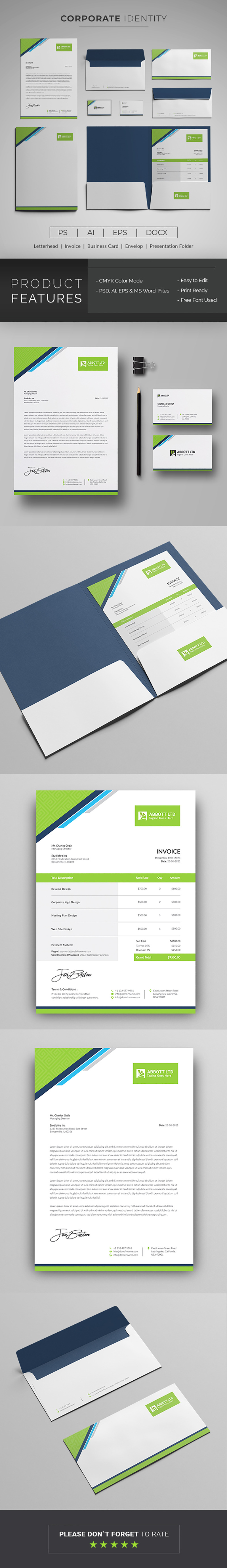Corporate Identity Package Canva, Word & Photoshop - Features Image 1