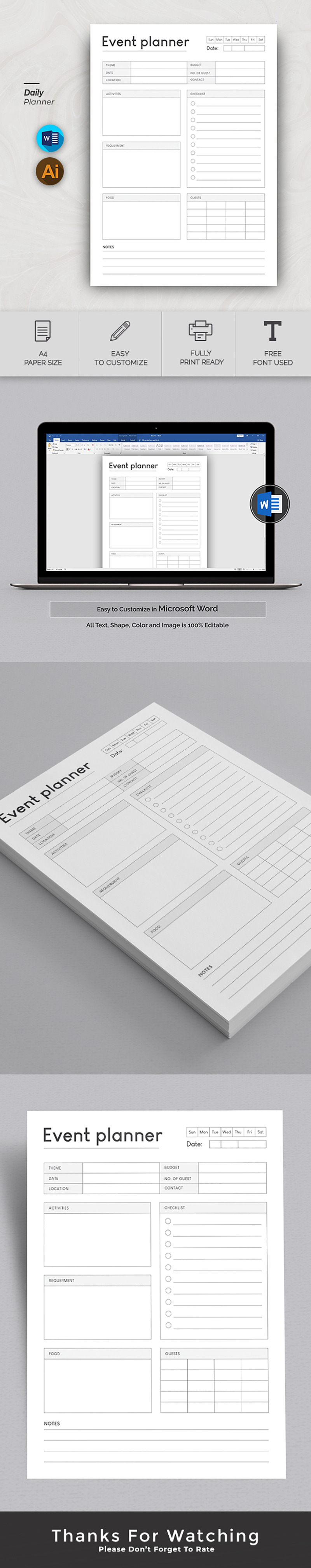 Event Planner Canva & MS Word - Features Image 1