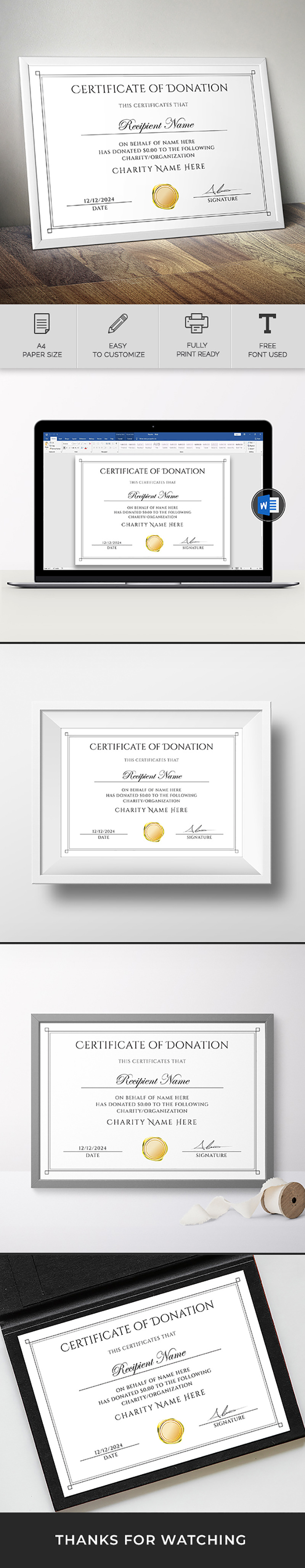 Canva Certificate of Donation - Features Image 1