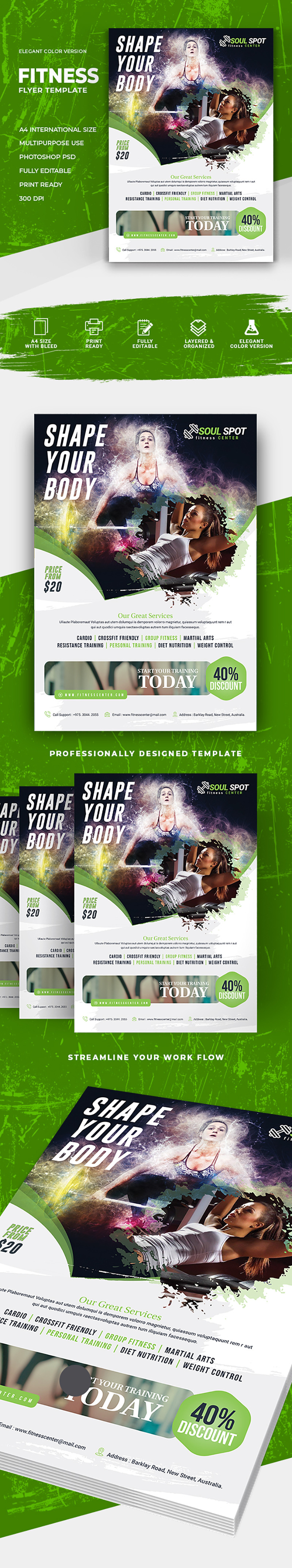 Canva Gym Fitness Flyer Template - Features Image 1