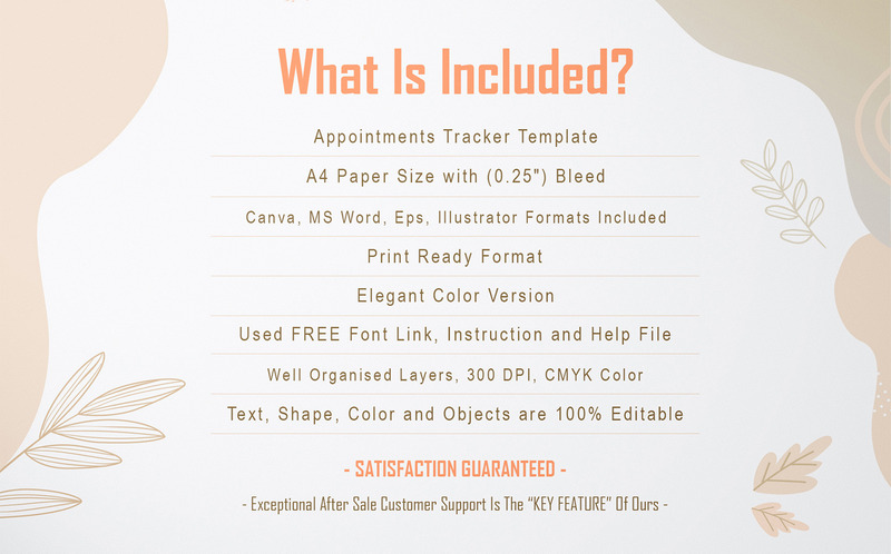 Appointment Tracker Template | Printable Schedule Organizer - Features Image 2