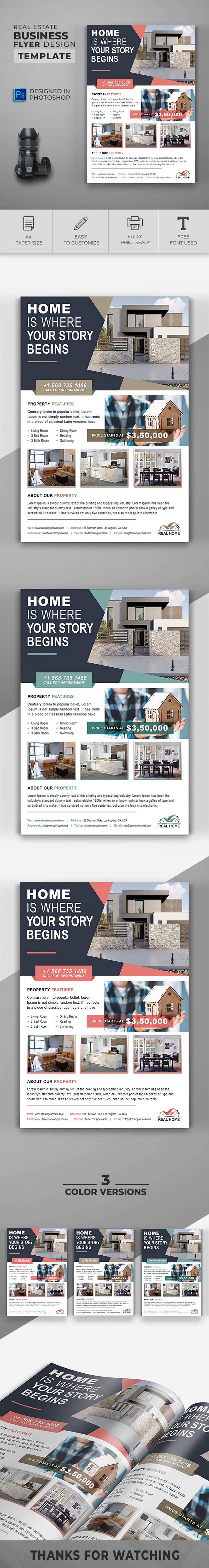 Canva Real Estate Flyer Design Template - TemplateMonster