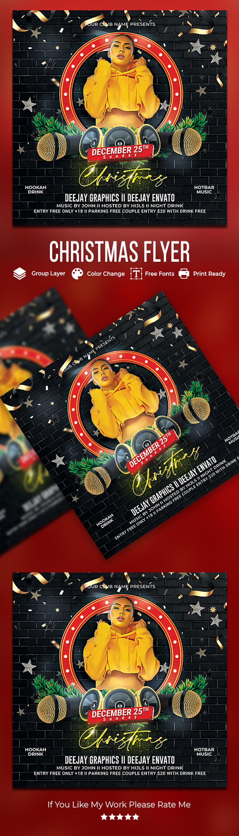 DJ Christmas Party Flyer Template - Features Image 1