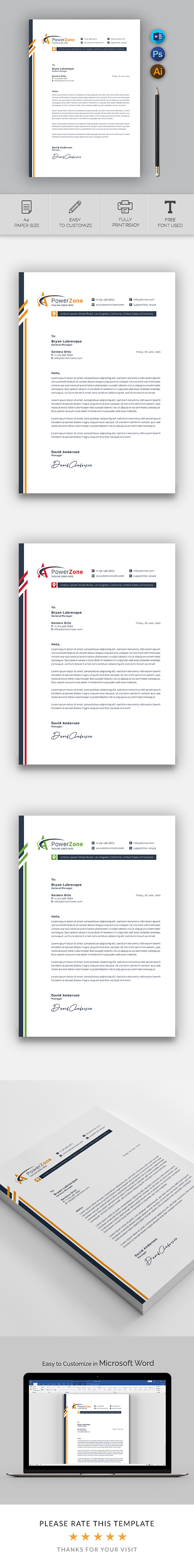 Professional Business Letterhead Template | Editable Word, PSD, AI & Canva Design - Features Image 1