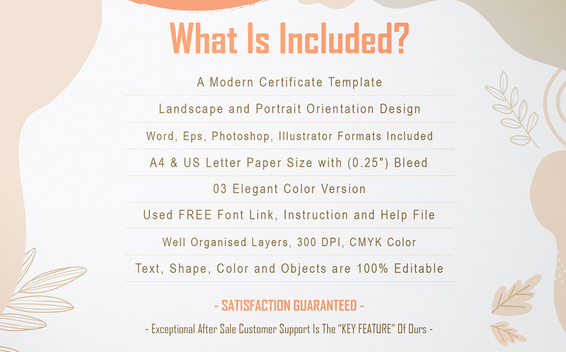 Certificate of Appreciation Template available in A4 and US letter size - Features Image 2