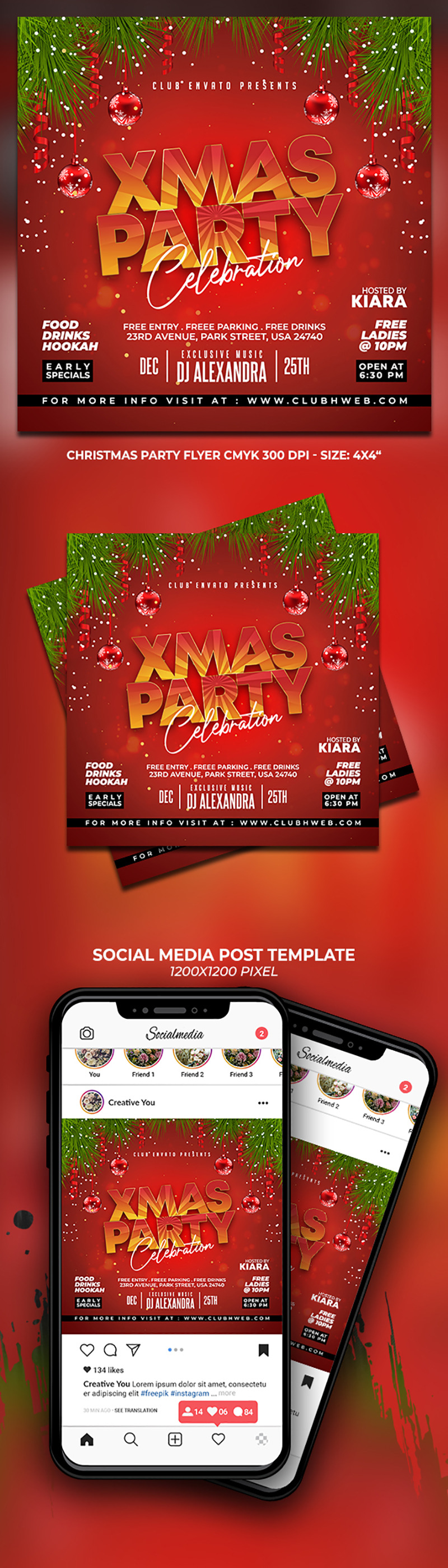 Xmas Party Celebration Flyer - Features Image 1