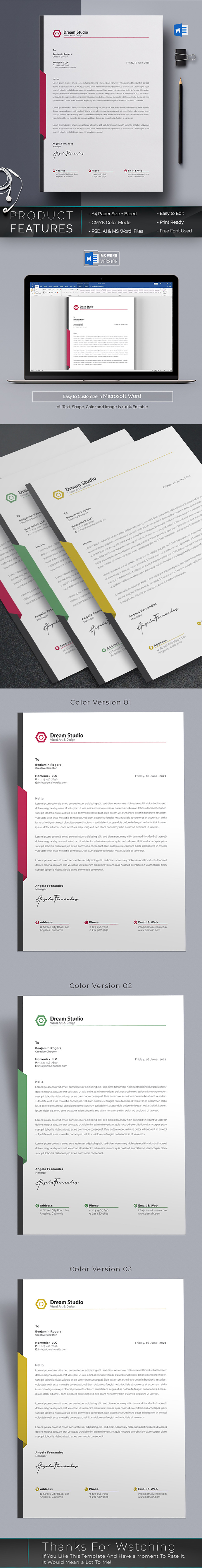 Word Corporate Letterhead Template - Features Image 1