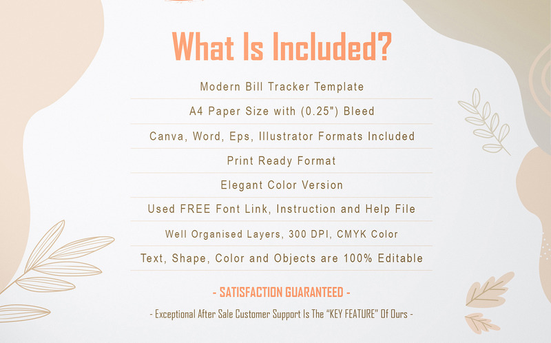 Printable Bill Tracker | Monthly Expense & Payment Log - Features Image 2