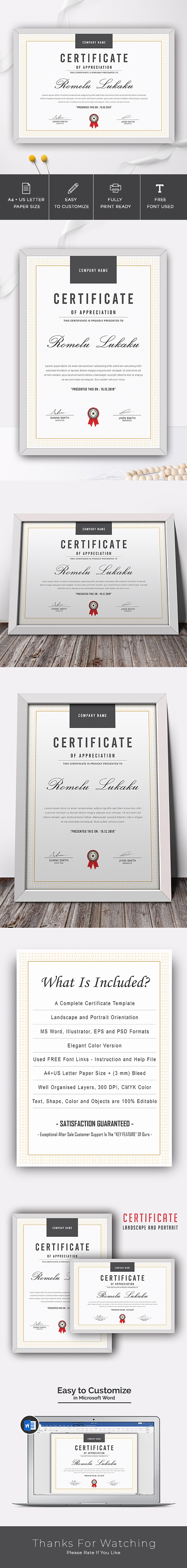 Certificate Word Template - Features Image 1