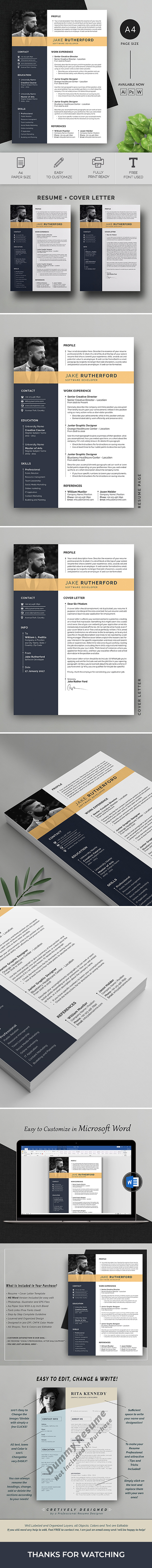 Modern Resume Template | Editable in Canva, Word, Photoshop & Illustrator - Features Image 1