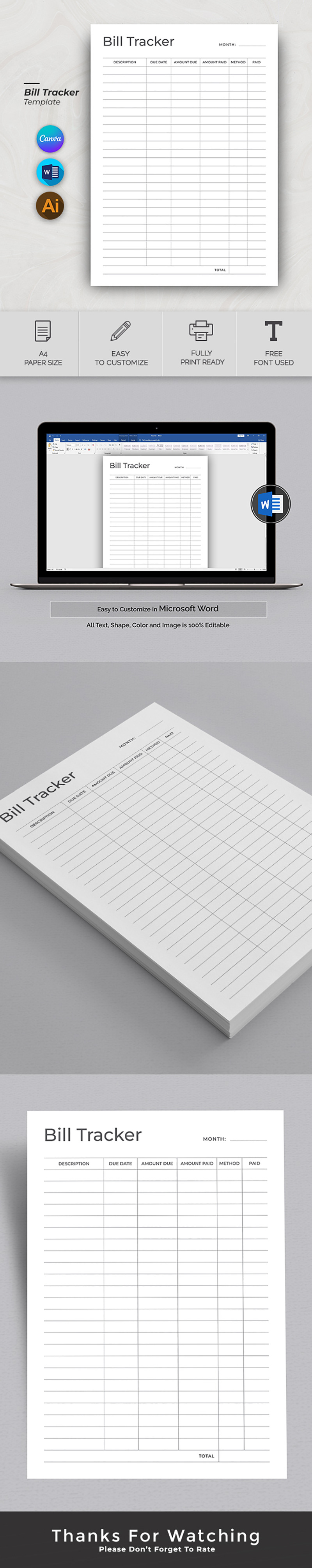 Canva Bill Tracker Template Design 426791 Templatemonster Canva Bill Tracker Template Design 426791 Templatemonster