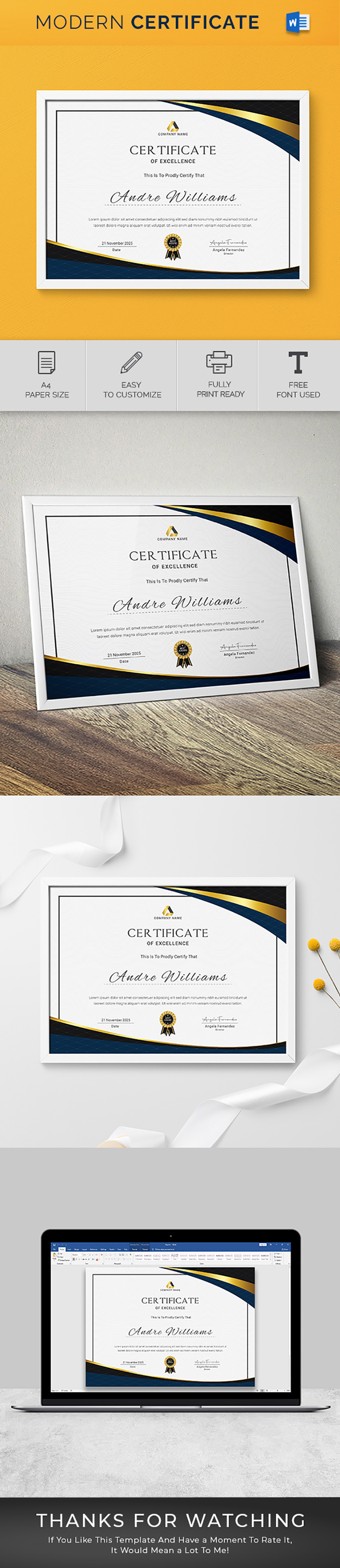 Modern Canva Landscape Certificate Design Template - Features Image 1