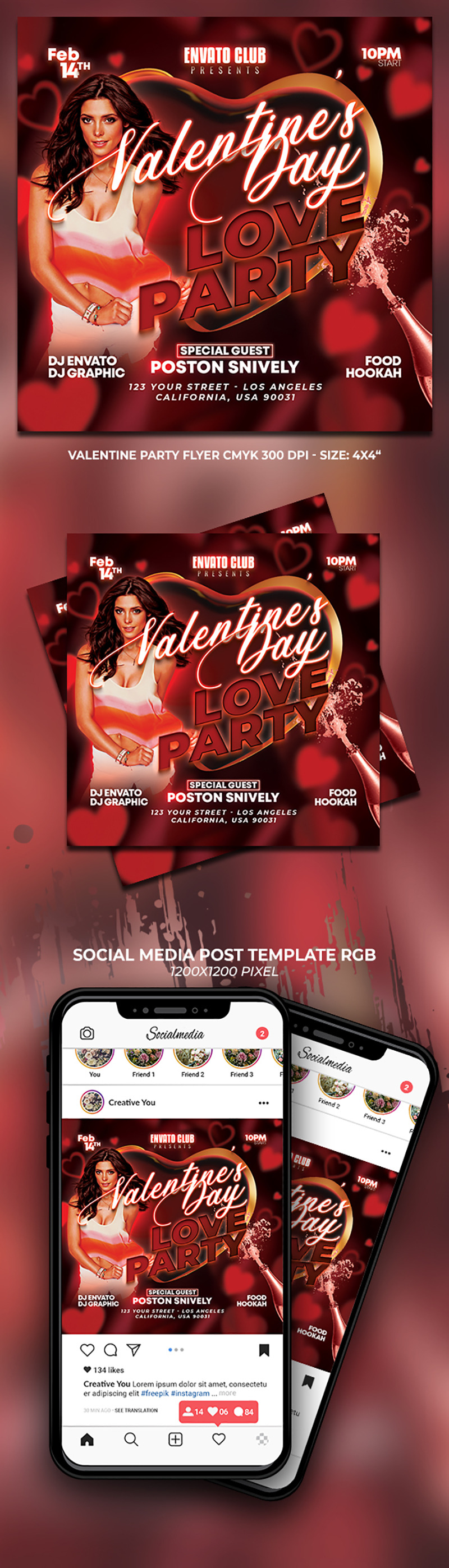Valentines Night PSD Flyer Templates - Features Image 1
