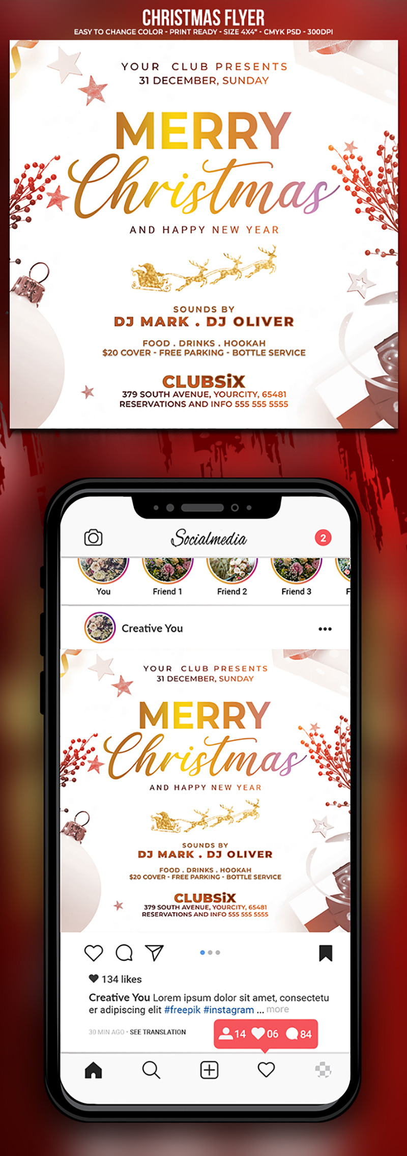 Merry Christmas Party Flyer Mall - Features Image 1