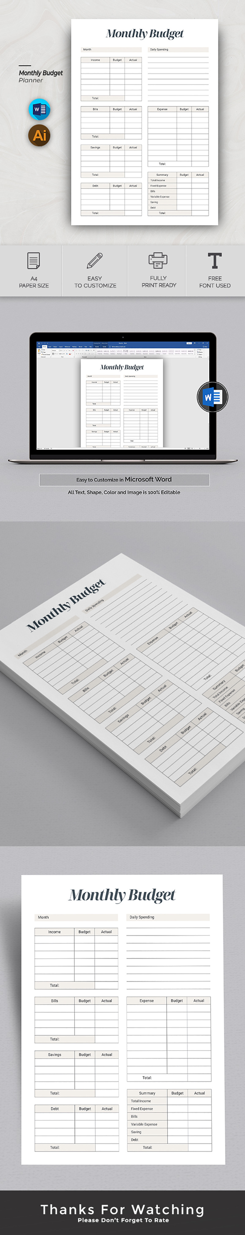 Canva Monthly Budget Planner Template - Features Image 1