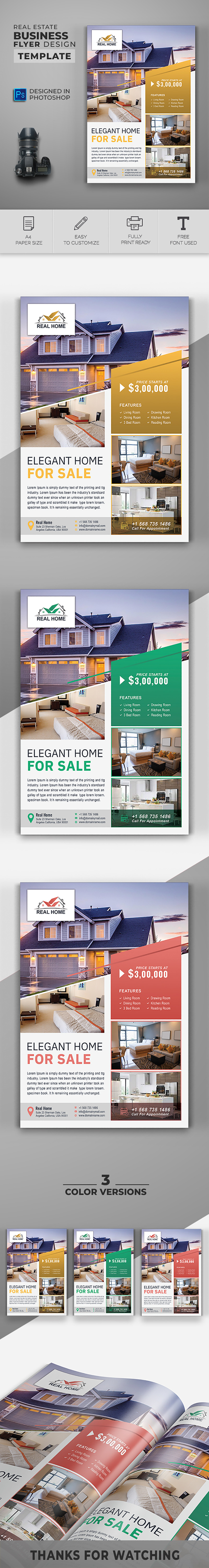 Real Estate Flyer Design Template Canva & Word - Features Image 1